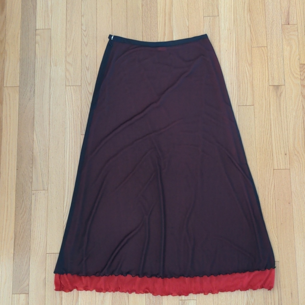 Black and red slightly sheer skirt